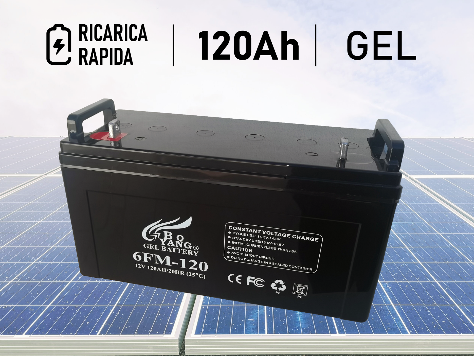 Batteria A Gel pannelli cas fotovoltaici 12V camper accumulo per wiisolar – 120Ah
